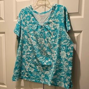 Floral Blue Women's Top